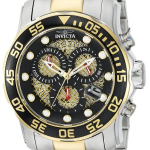 Invicta Herrklocka 19839 Pro Diver Svart/Gulguldtonat stål Ø49 mm