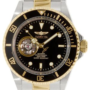 Invicta Herrklocka 20438 Pro Diver Svart/Gulguldtonat stål Ø40 mm