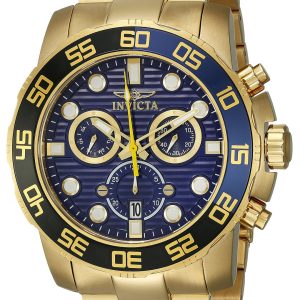 Invicta Herrklocka 21555 Pro Diver Blå/Gulguldtonat stål Ø50 mm