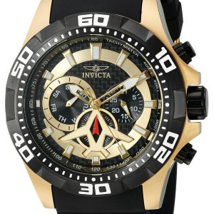 Invicta Herrklocka 21739 Aviator Svart/Gummi Ø49 mm