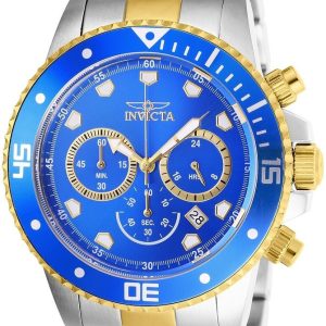 Invicta Herrklocka 21892 Pro Diver Blå/Gulguldtonat stål Ø45 mm