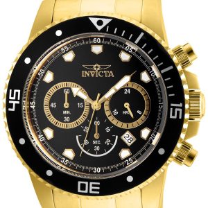 Invicta Herrklocka 21893 Pro Diver Svart/Gulguldtonat stål Ø45 mm