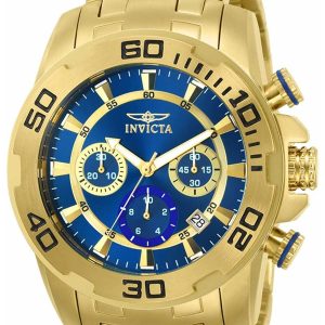 Invicta Herrklocka 22321 Pro Diver Blå/Gulguldtonat stål Ø50 mm