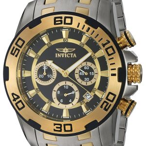 Invicta Herrklocka 22322 Pro Diver Svart/Gulguldtonat stål Ø50 mm