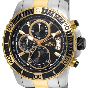 Invicta Herrklocka 22418 Pro Diver Svart/Gulguldtonat stål Ø45 mm