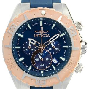 Invicta Herrklocka 22523 Aviator Blå/Gummi Ø49 mm