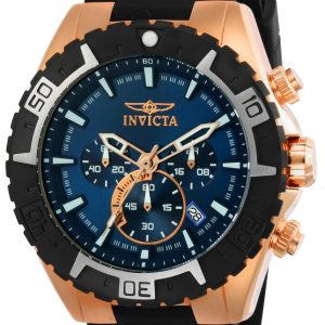 Invicta Herrklocka 22524 Aviator Blå/Gummi Ø49 mm