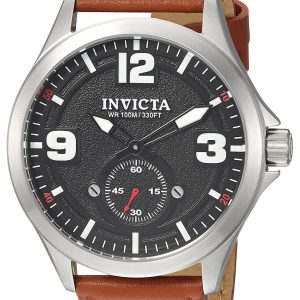 Invicta Herrklocka 22528 Aviator Svart/Läder Ø44 mm