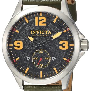 Invicta Herrklocka 22529 Aviator Svart/Läder Ø44 mm