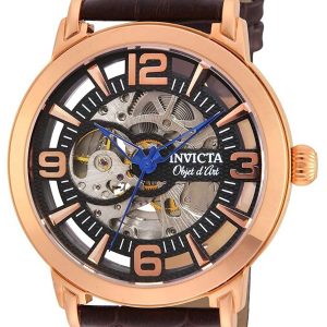 Invicta Herrklocka 22609 Svart/Läder Ø44 mm