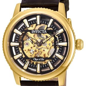 Invicta Herrklocka 22611 Svart/Läder Ø42 mm