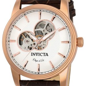 Invicta Herrklocka 22618 Silverfärgad/Läder Ø44 mm