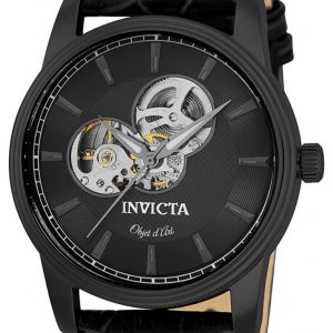 Invicta Herrklocka 22619 Svart/Läder Ø44 mm