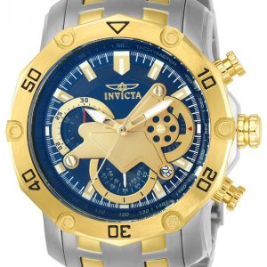 Invicta Herrklocka 22762 Pro Diver Blå/Gulguldtonat stål Ø50 mm