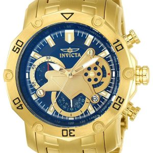 Invicta Herrklocka 22765 Pro Diver Blå/Gulguldtonat stål Ø50 mm