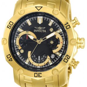 Invicta Herrklocka 22767 Pro Diver Svart/Gulguldtonat stål Ø50 mm