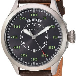 Invicta Herrklocka 22973 Aviator Grå/Läder Ø45 mm