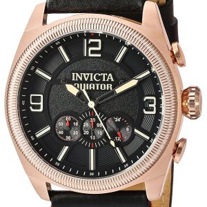 Invicta Herrklocka 22986 Aviator Svart/Läder Ø47 mm