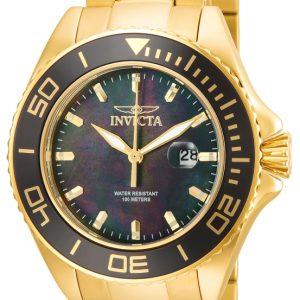 Invicta Herrklocka 23072 Pro Diver Svart/Gulguldtonat stål Ø48 mm