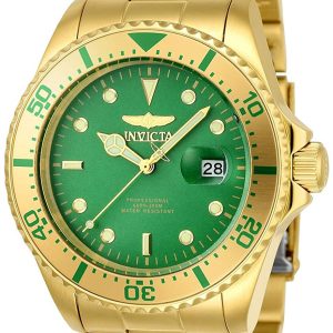 Invicta Herrklocka 23228 Pro Diver Grön/Gulguldtonat stål Ø43 mm