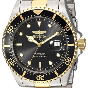 Invicta Herrklocka 23229 Pro Diver Svart/Gulguldtonat stål Ø43 mm