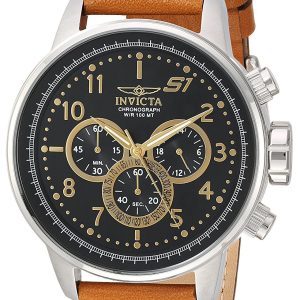 Invicta Herrklocka 23597 S1 Svart/Läder Ø47 mm