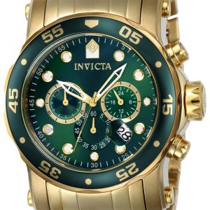 Invicta Herrklocka 23653 Pro Diver Grön/Gulguldtonat stål Ø48 mm