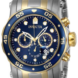 Invicta Herrklocka 23668 Pro Diver Blå/Gulguldtonat stål Ø48 mm