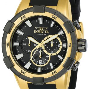 Invicta Herrklocka 23693 Aviator Svart/Gulguldtonat stål Ø51.5 mm