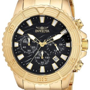 Invicta Herrklocka 24000 Pro Diver Svart/Gulguldtonat stål Ø46 mm