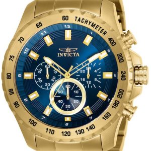 Invicta Herrklocka 24213 Speedway Blå/Gulguldtonat stål Ø48 mm