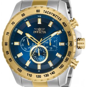 Invicta Herrklocka 24214 Speedway Blå/Gulguldtonat stål Ø48 mm