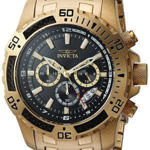 Invicta Herrklocka 24855 Pro Diver Svart/Gulguldtonat stål Ø51 mm