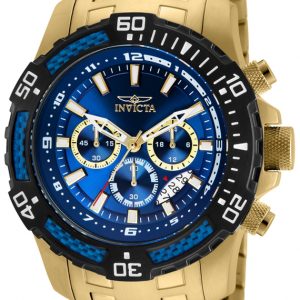 Invicta Herrklocka 24856 Pro Diver Blå/Gulguldtonat stål Ø51 mm