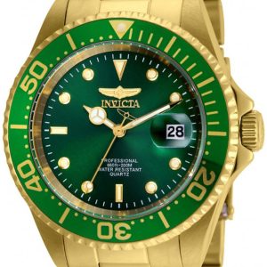 Invicta Herrklocka 24948 Pro Diver Grön/Gulguldtonat stål Ø40 mm