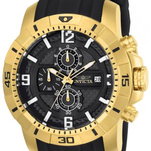 Invicta Herrklocka 24965 Pro Diver Svart/Gulguldtonat stål Ø50 mm