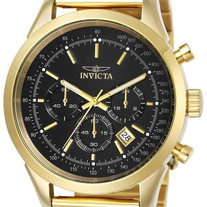 Invicta Herrklocka 25223 Speedway Svart/Gulguldtonat stål Ø45 mm