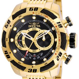 Invicta Herrklocka 25484 Speedway Svart/Gulguldtonat stål Ø50 mm