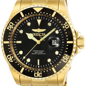 Invicta Herrklocka 25717 Pro Diver Svart/Gulguldtonat stål Ø43 mm