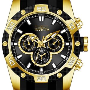 Invicta Herrklocka 25835 Speedway Svart/Gulguldtonat stål Ø48 mm