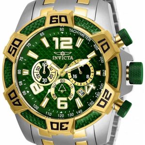 Invicta Herrklocka 25857 Pro Diver Grön/Gulguldtonat stål Ø50 mm