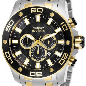 Invicta Herrklocka 26081 Pro Diver Svart/Gulguldtonat stål Ø50 mm