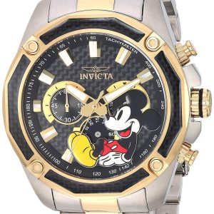 Invicta Herrklocka 27359 Disney Svart/Gulguldtonat stål Ø48 mm