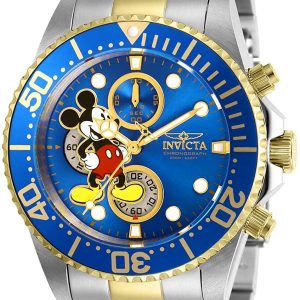 Invicta Herrklocka 27390 Disney Blå/Gulguldtonat stål Ø43 mm