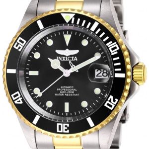 Invicta Herrklocka 28663 Pro Diver Svart/Gulguldtonat stål Ø40 mm