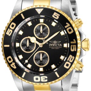 Invicta Herrklocka 28691 Pro Diver Svart/Gulguldtonat stål Ø43 mm