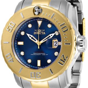 Invicta Herrklocka 29355 Pro Diver Blå/Gulguldtonat stål Ø50 mm