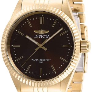 Invicta Herrklocka 29387 Specialty Brun/Gulguldtonat stål Ø43 mm