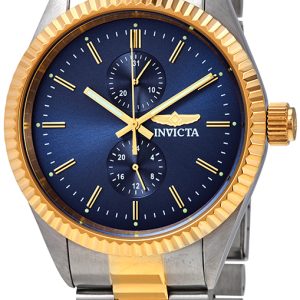 Invicta Herrklocka 29424 Specialty Blå/Gulguldtonat stål Ø43 mm