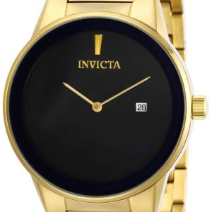 Invicta Herrklocka 29470 Svart/Gulguldtonat stål Ø40 mm